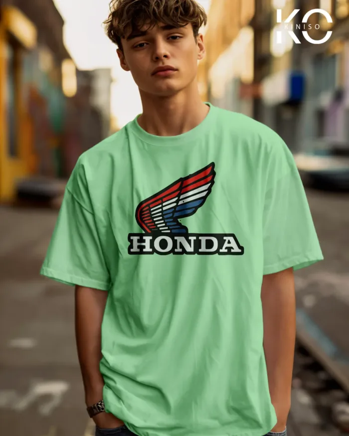 Graphic car t-shirts for men with Honda Car Engine Style Printed - Image 5